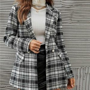 Checkered black/ white coat